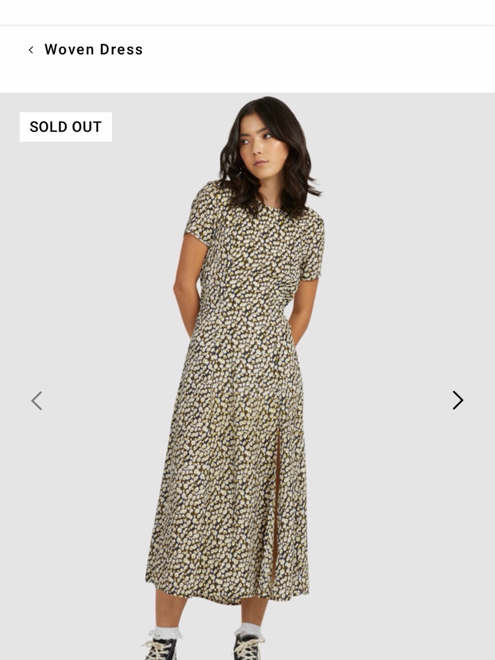 RVCA Black and Cream Floral Maxi Dress